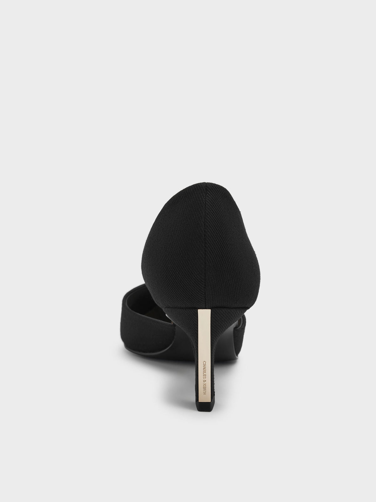 CHARLES & KEITH Best Price / Kerra Twill Pointed D'Orsay Pumps - Black Textured
