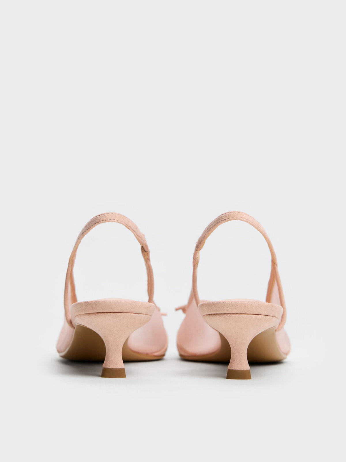 CHARLES & KEITH Great Value / Mulligan Mesh Bow Slingback Pumps - Blush