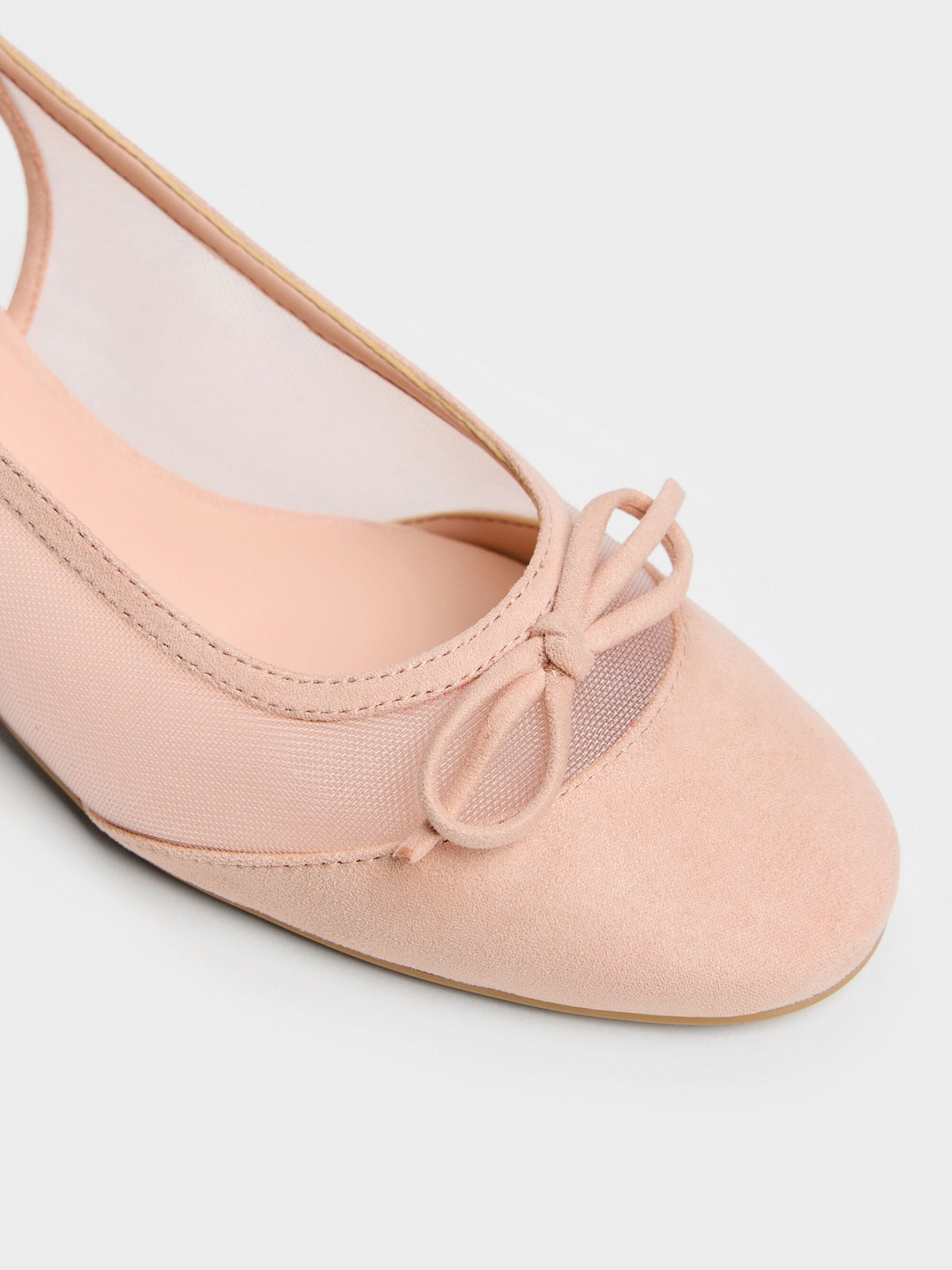 CHARLES & KEITH Great Value / Mulligan Mesh Bow Slingback Pumps - Blush