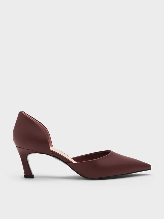 CHARLES & KEITH Classic / Kerra Pointed D'Orsay Pumps - Burgundy