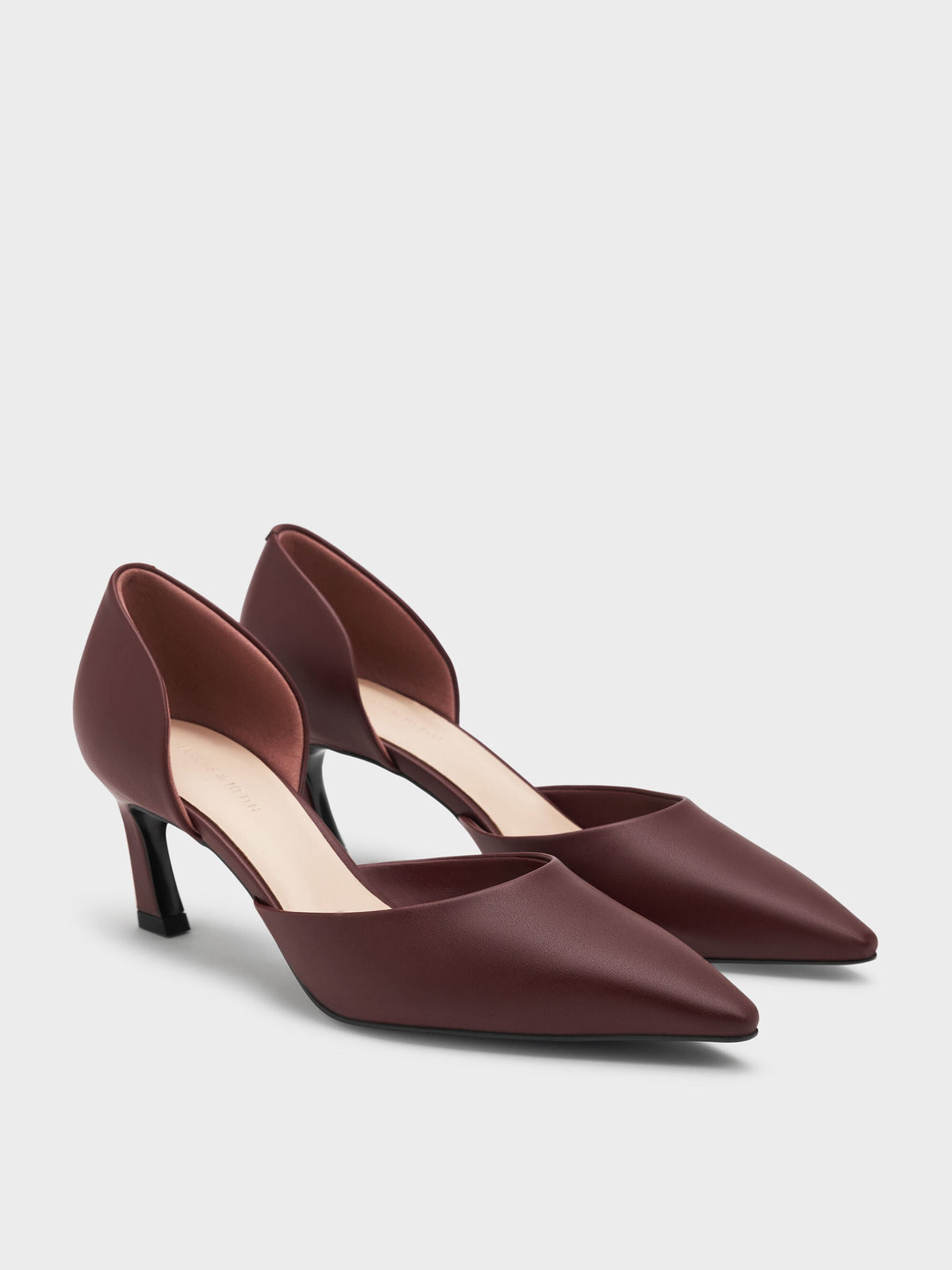 CHARLES & KEITH Classic / Kerra Pointed D'Orsay Pumps - Burgundy