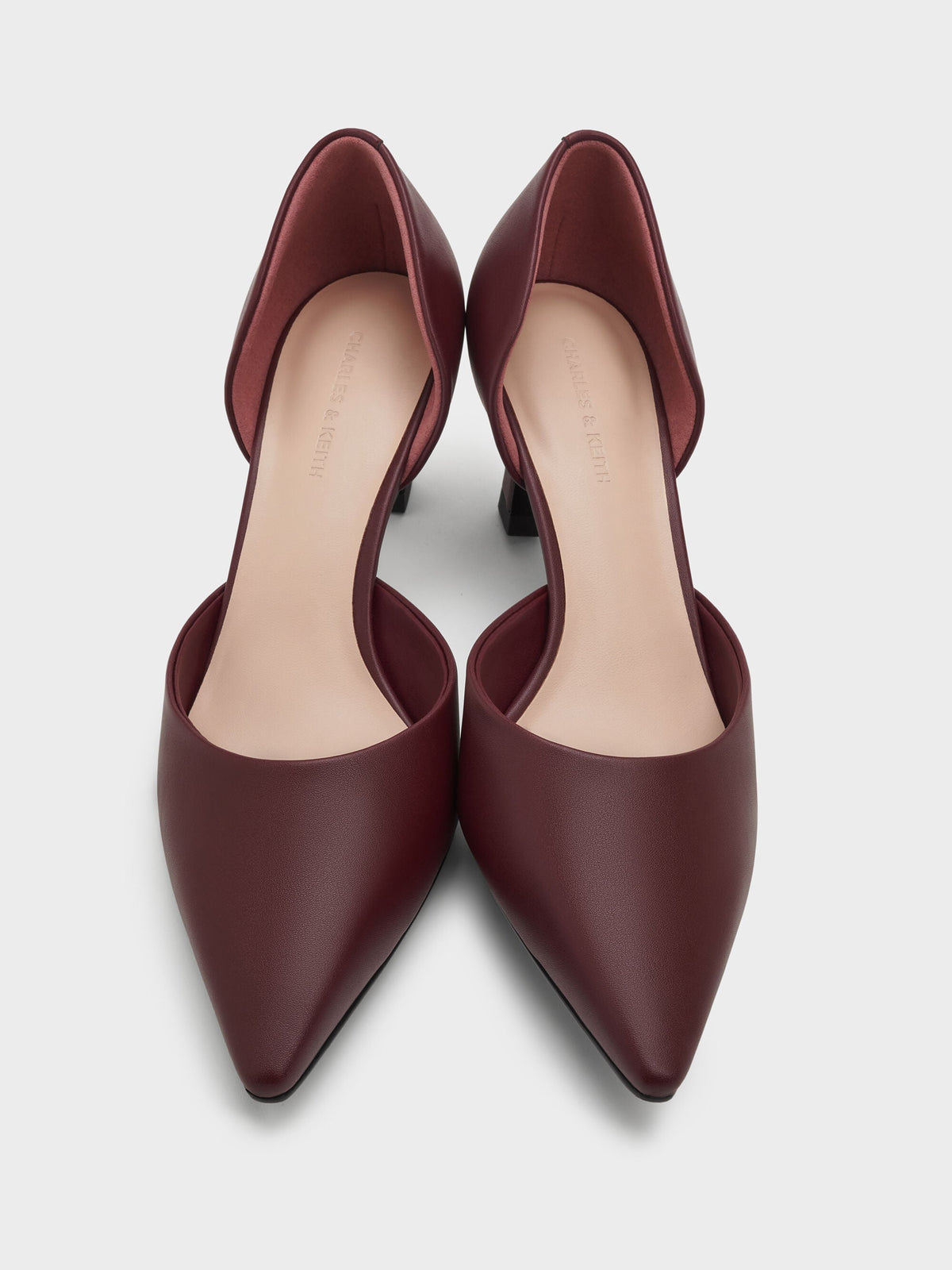 CHARLES & KEITH Classic / Kerra Pointed D'Orsay Pumps - Burgundy
