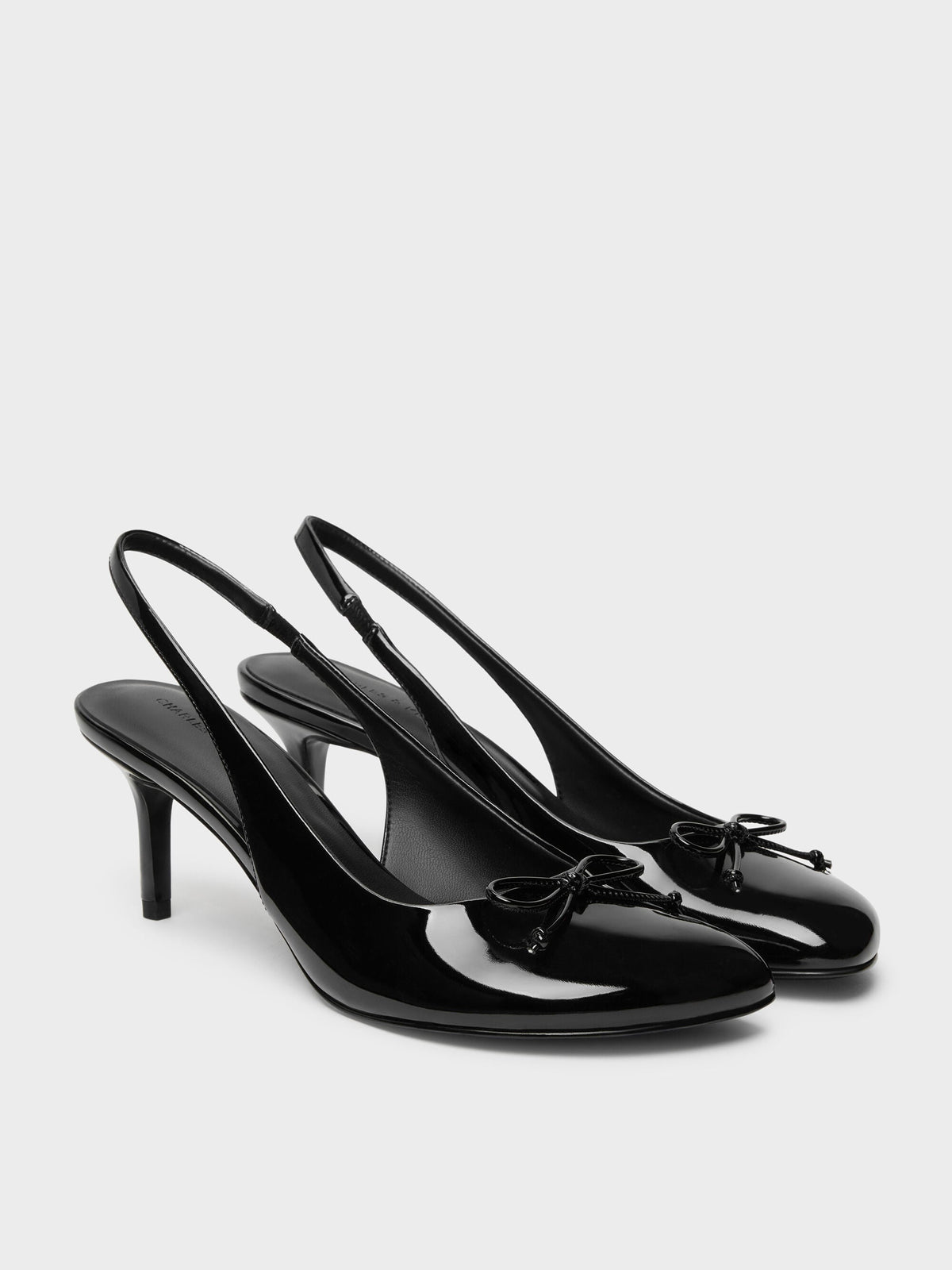 CHARLES & KEITH Special Offer / Imani Patent Asymmetric Slingback Pumps - Black Patent
