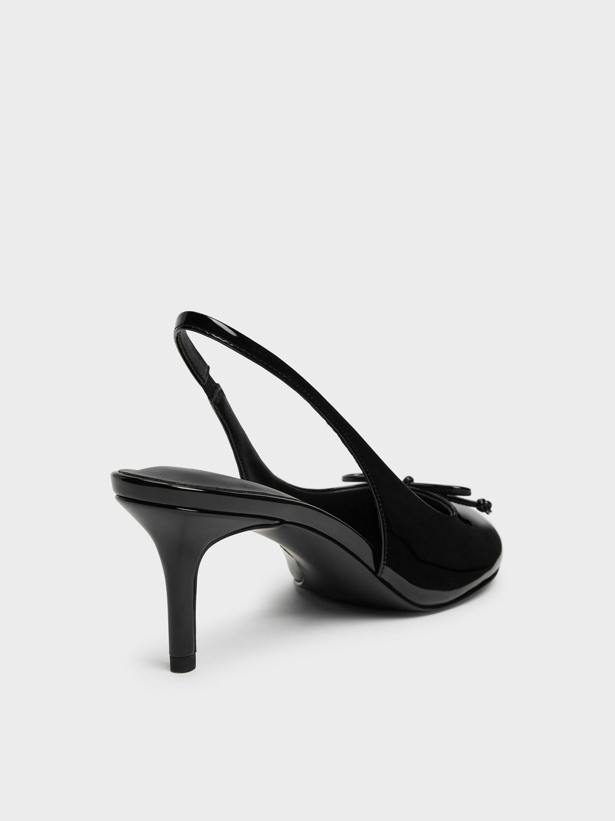 CHARLES & KEITH Special Offer / Imani Patent Asymmetric Slingback Pumps - Black Patent