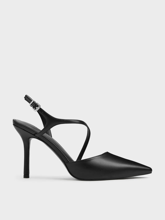 CHARLES & KEITH Premium / Cordelia Pointed Slingback Pumps - Black