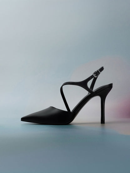 CHARLES & KEITH Premium / Cordelia Pointed Slingback Pumps - Black