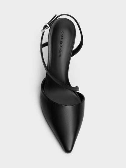 CHARLES & KEITH Premium / Cordelia Pointed Slingback Pumps - Black