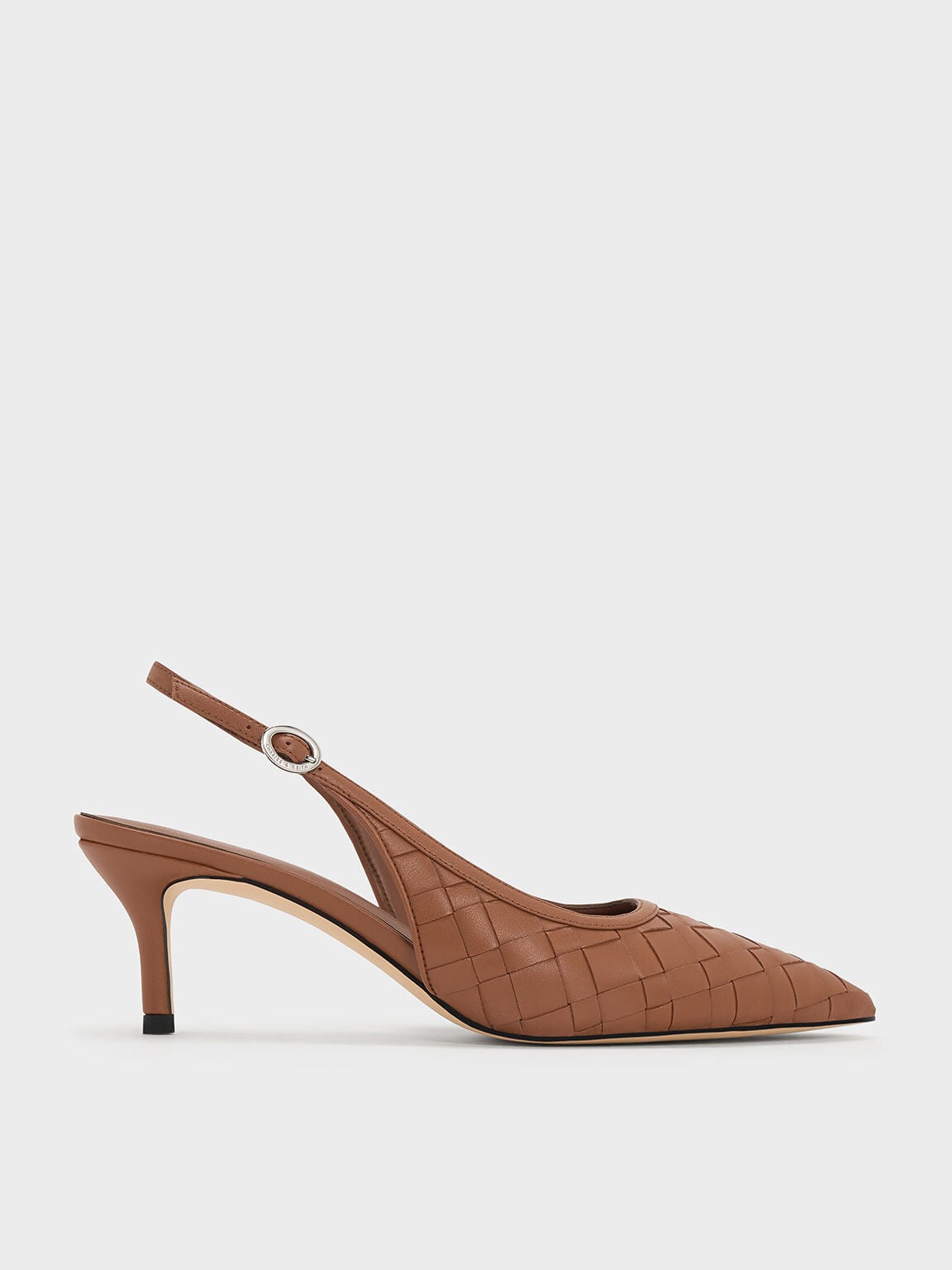 CHARLES & KEITH Recommended / Ivette Woven Pointed Slingback Pumps - Brown