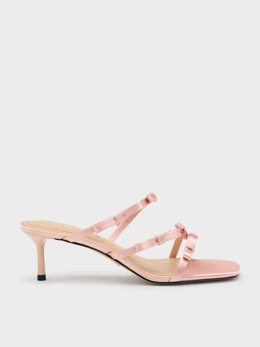 CHARLES & KEITH Discount / Jessy Bow Heeled Sandals - Pink