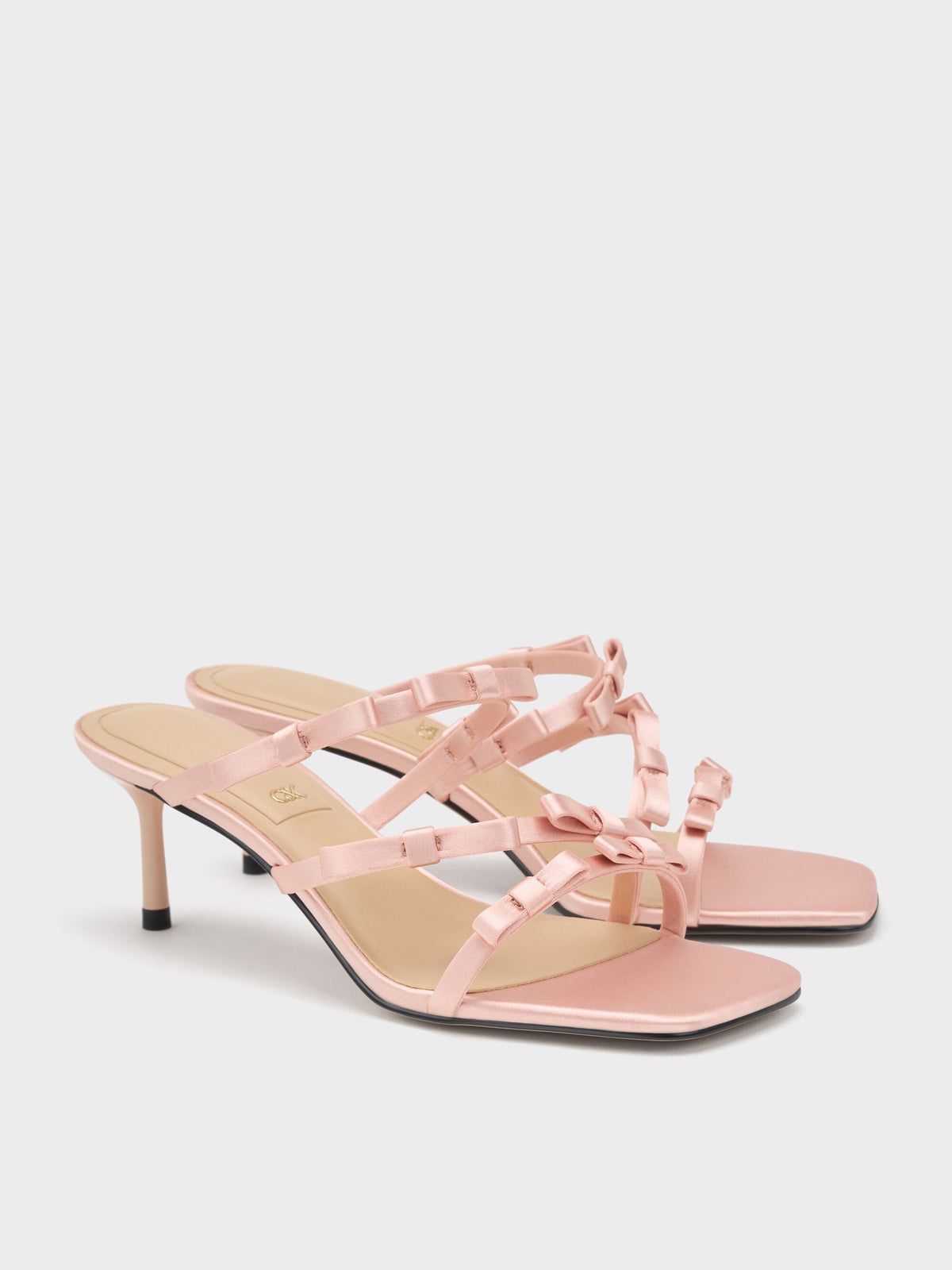 CHARLES & KEITH Discount / Jessy Bow Heeled Sandals - Pink