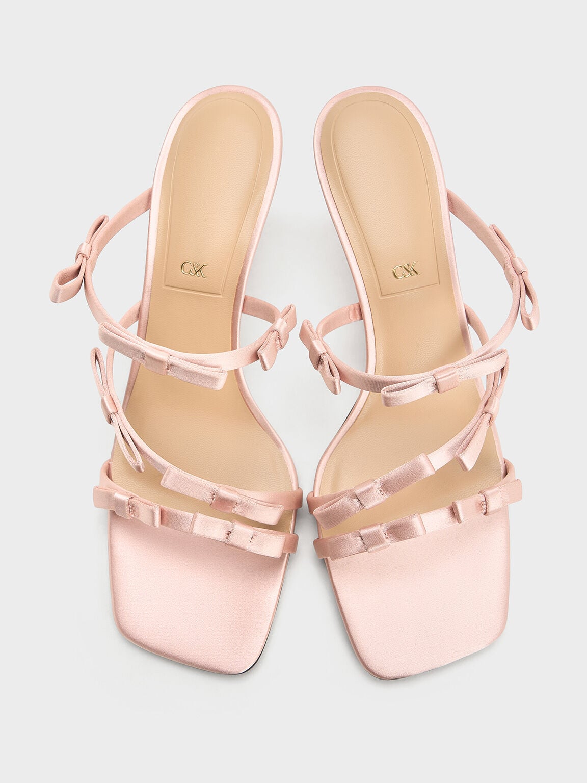 CHARLES & KEITH Discount / Jessy Bow Heeled Sandals - Pink