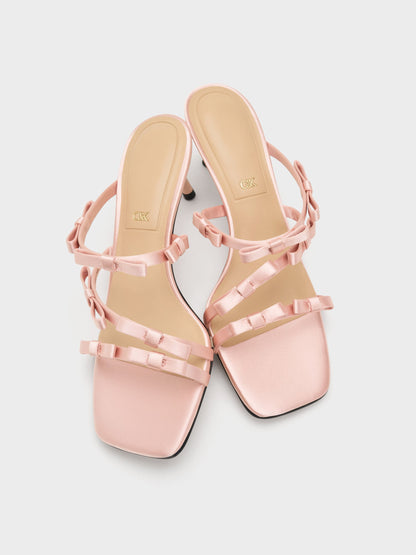 CHARLES & KEITH Discount / Jessy Bow Heeled Sandals - Pink