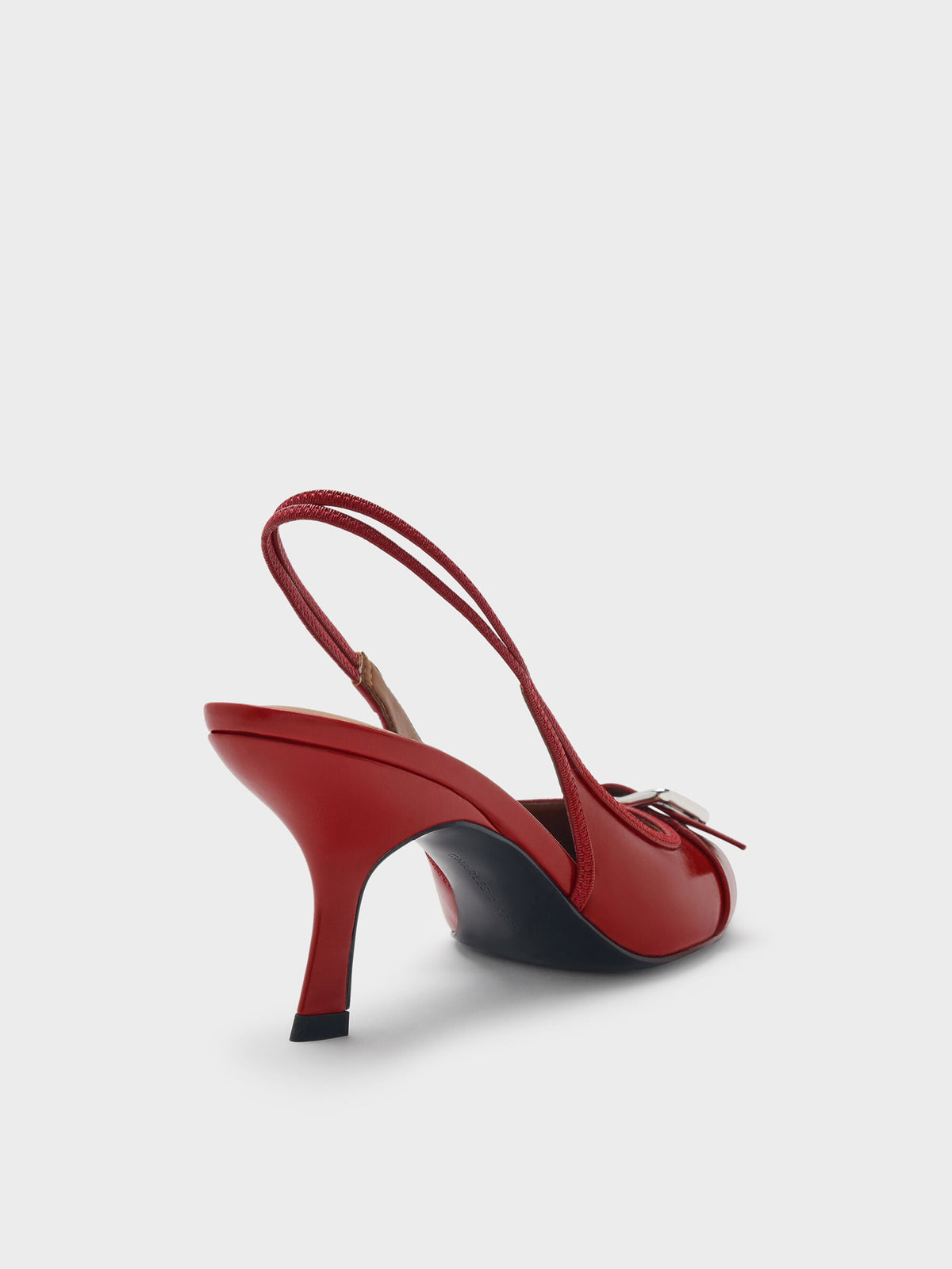 CHARLES & KEITH Classic / Anita Buckled Pointed Slingback Pumps - Red