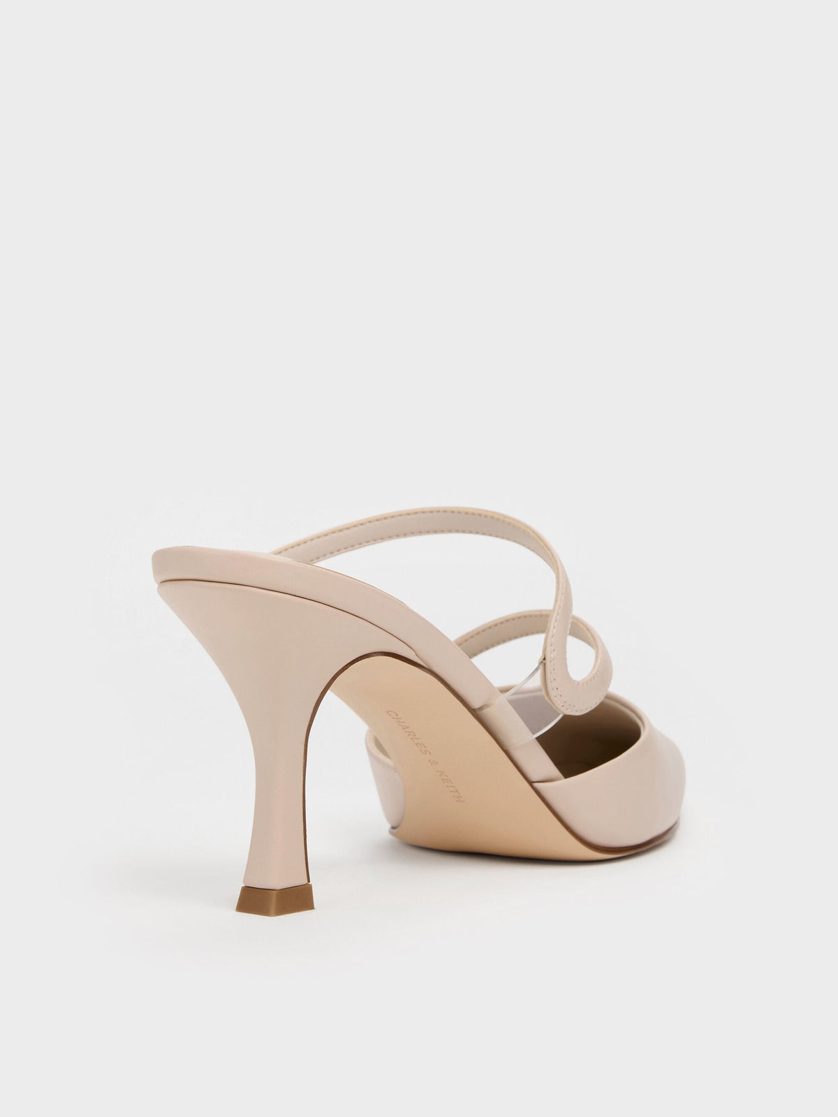 CHARLES & KEITH Quality / Arden Pointed Wavy Heeled Mules - Light Pink