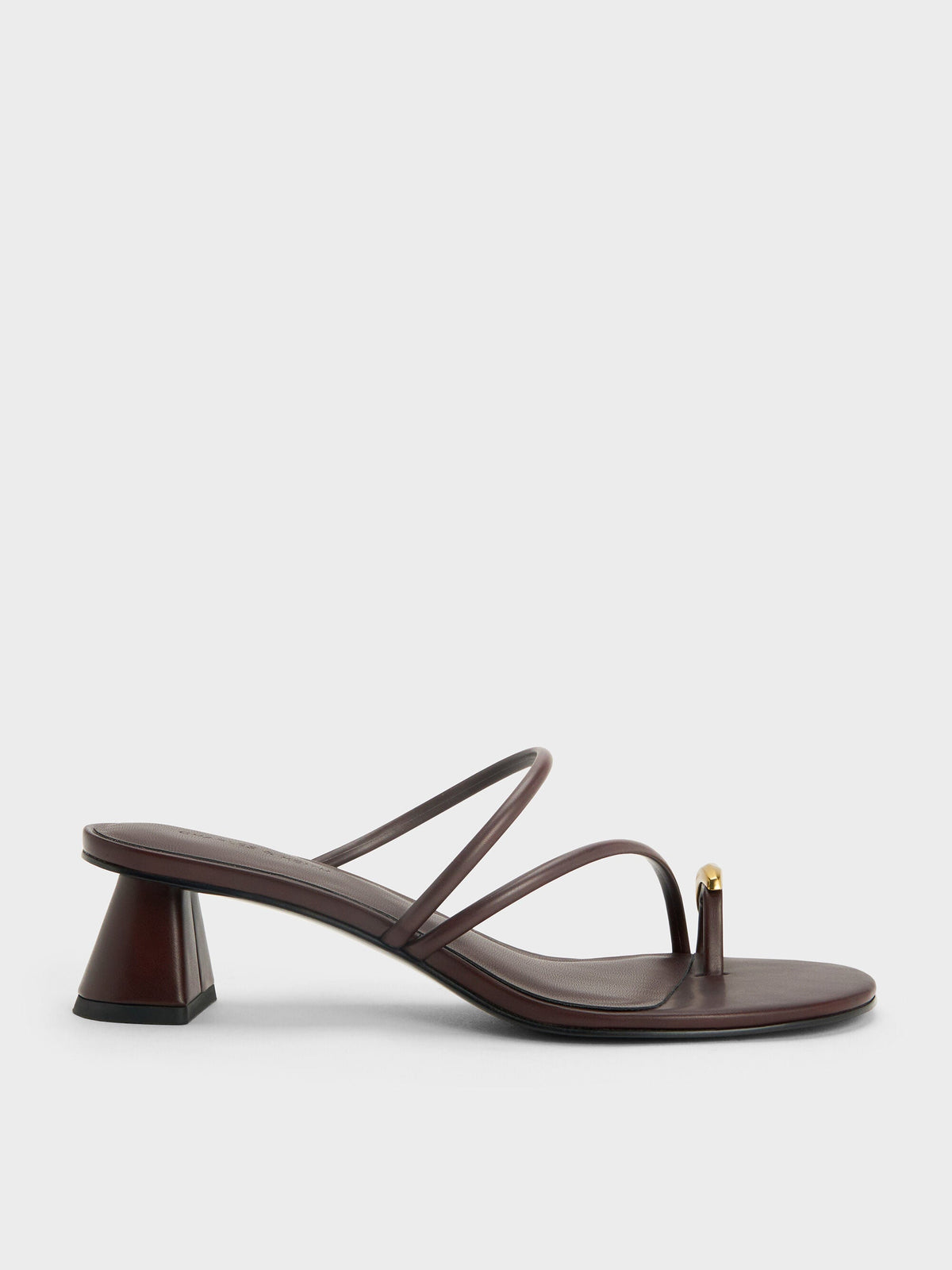 CHARLES & KEITH Trusted / Toe-Ring Strappy Heels - Maroon