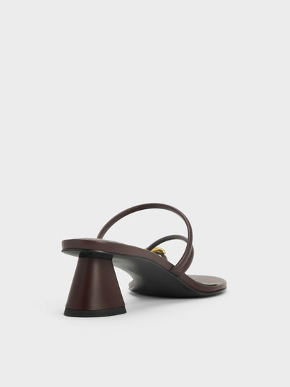 CHARLES & KEITH Trusted / Toe-Ring Strappy Heels - Maroon