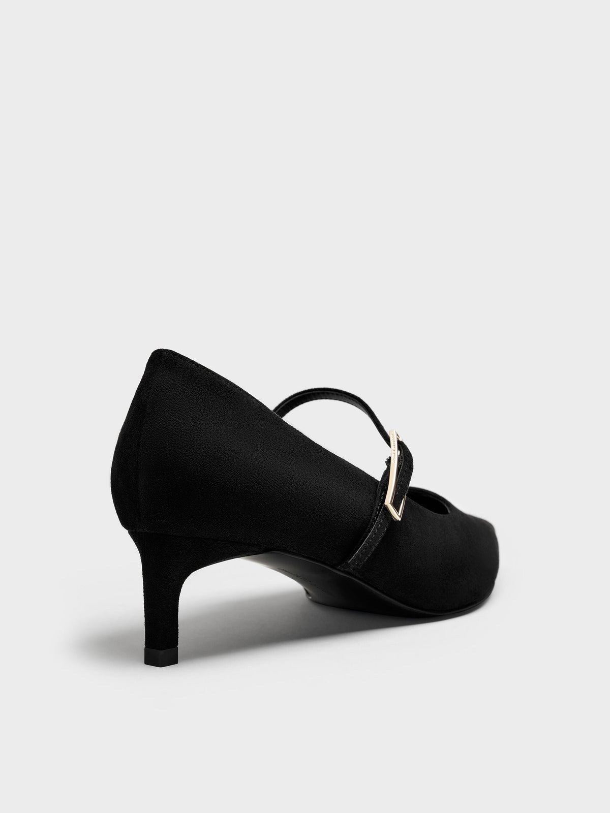 CHARLES & KEITH Latest / Luciana Faux Suede Mary Jane Pumps - Black Textured