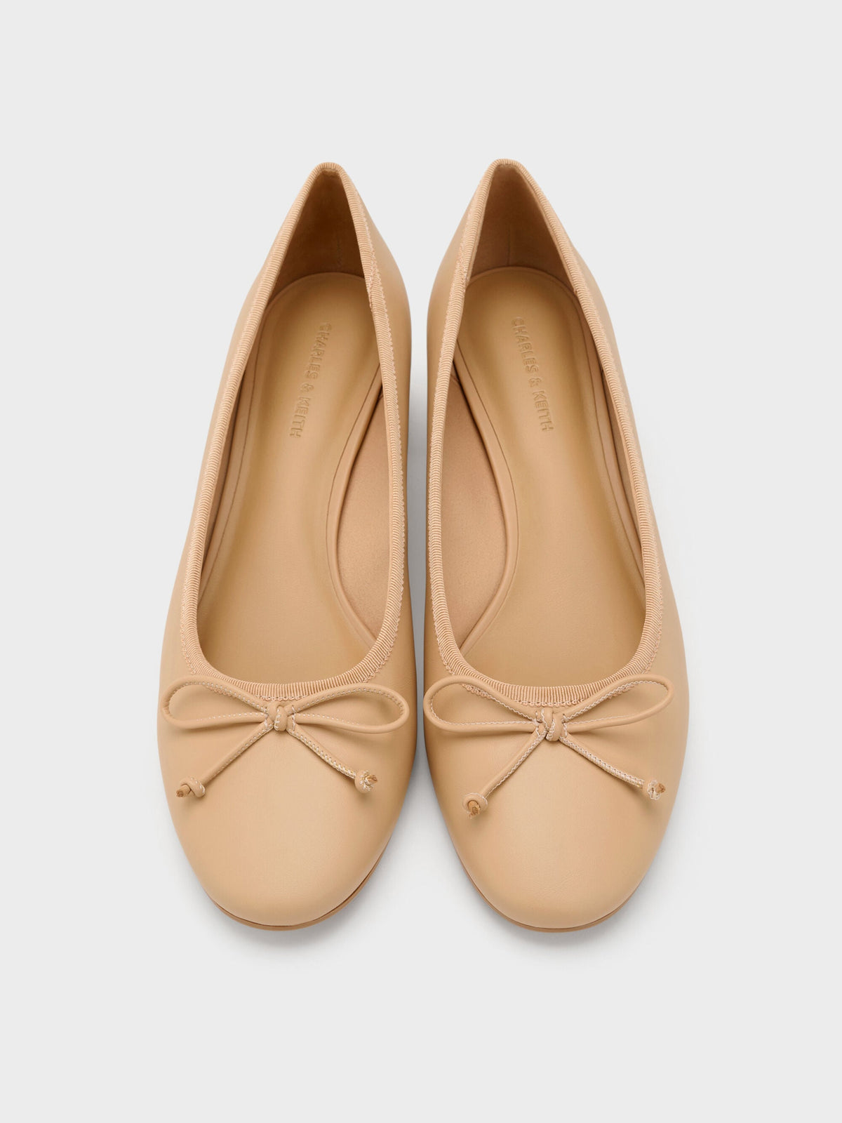CHARLES & KEITH Popular / Bow Ballet Pumps - Sand