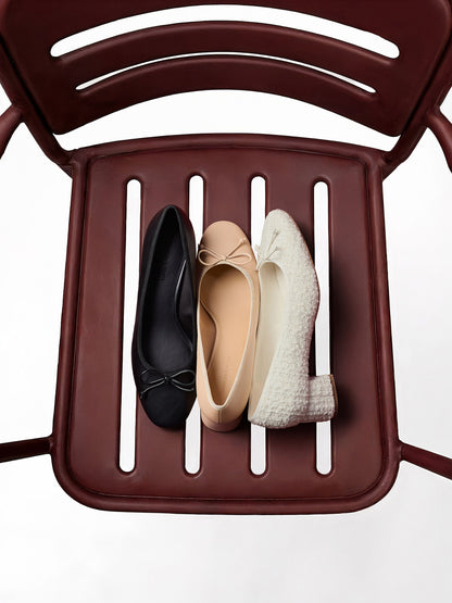 CHARLES & KEITH Popular / Bow Ballet Pumps - Sand