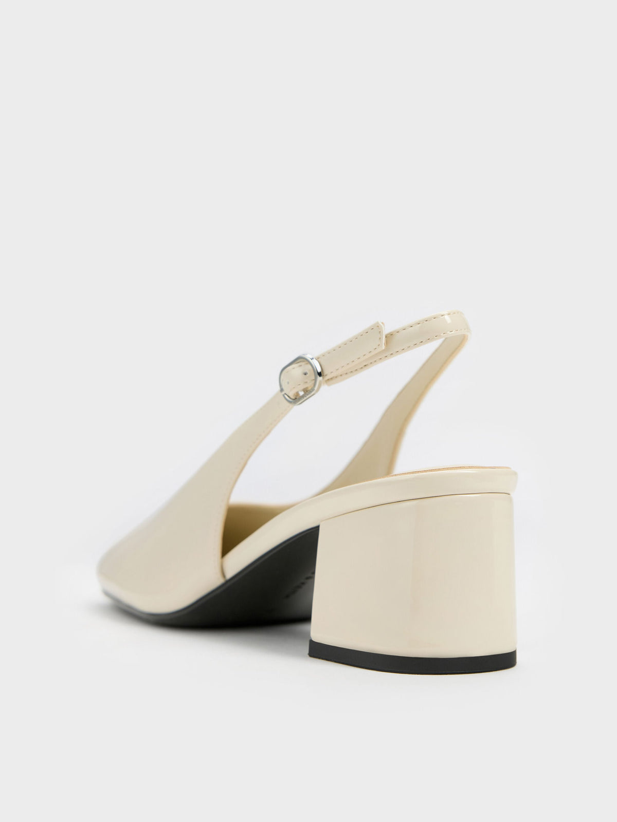 CHARLES & KEITH Smart Buy / Danni Patent Slingback Pumps - Chalk