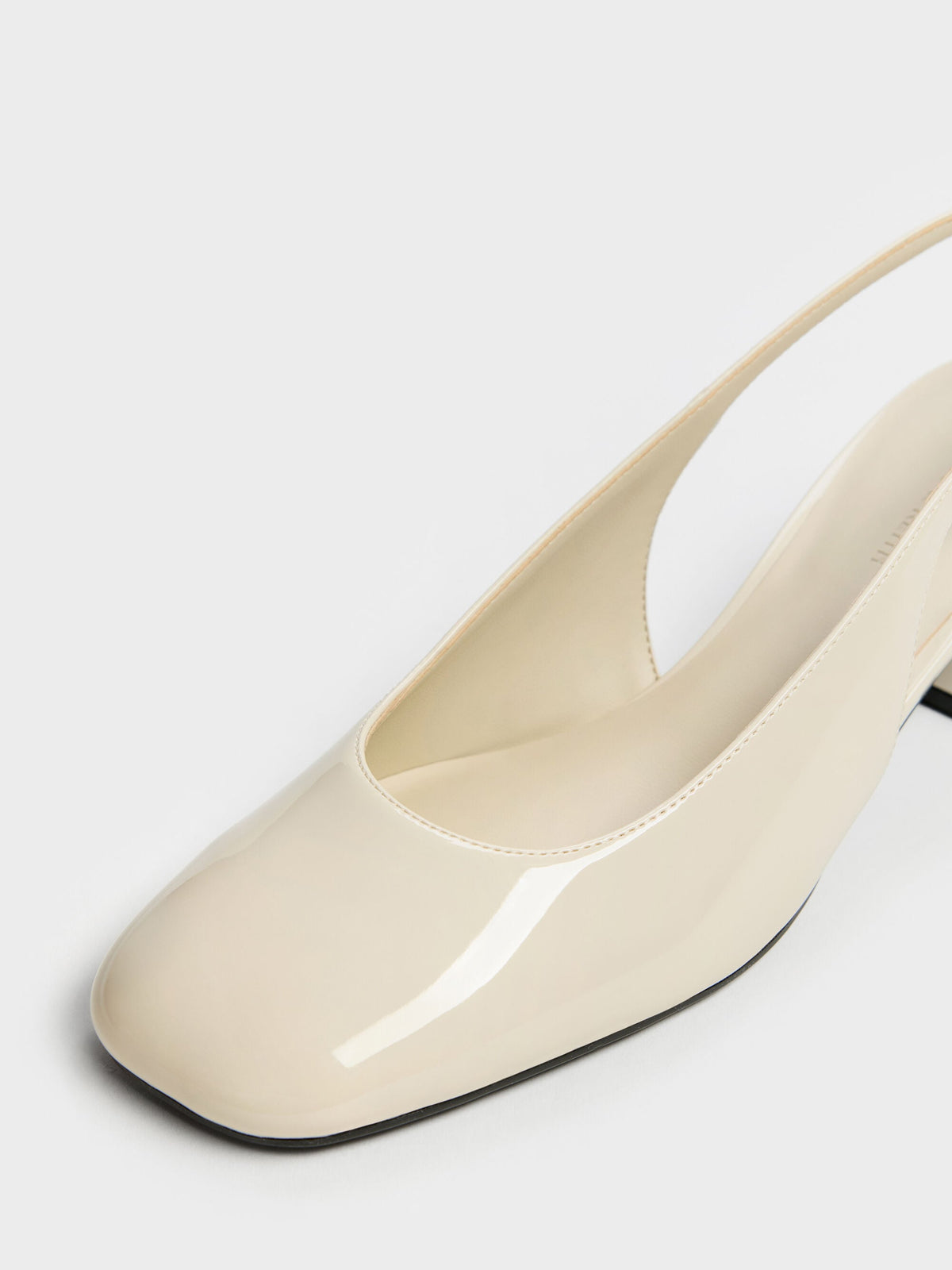 CHARLES & KEITH Smart Buy / Danni Patent Slingback Pumps - Chalk