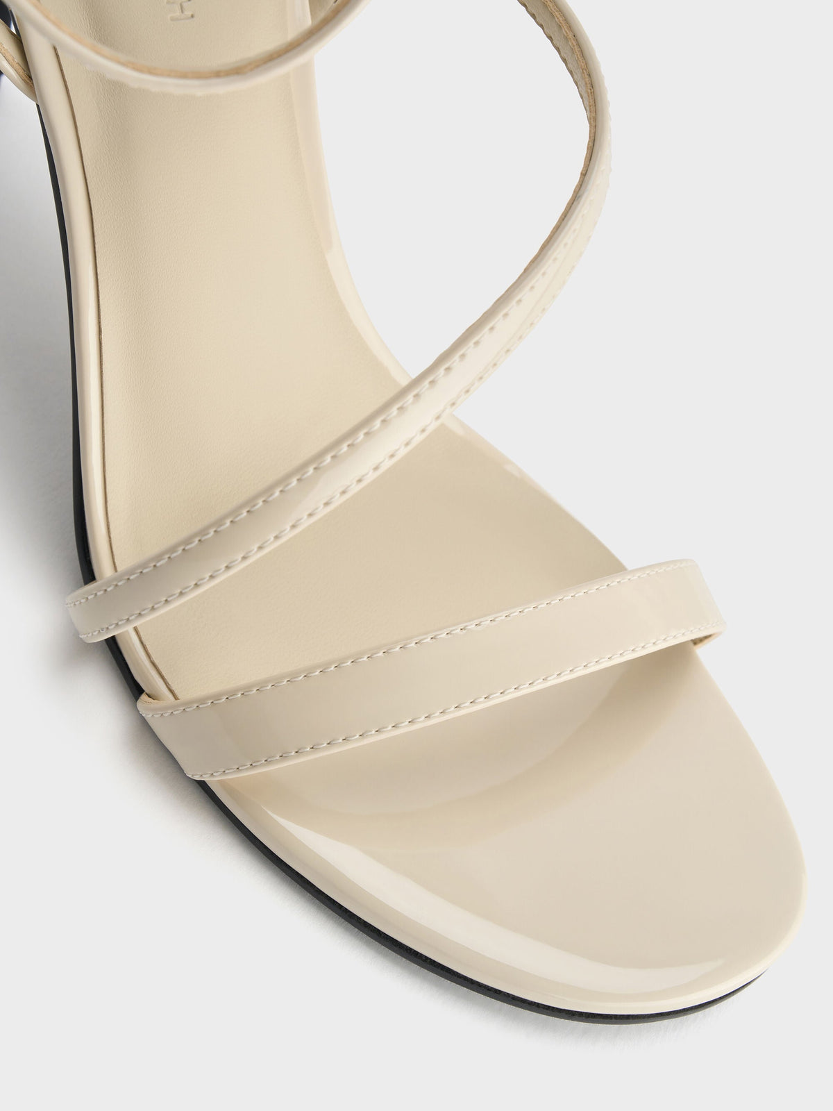CHARLES & KEITH Classic / Andricia Patent Strappy Stiletto Sandals - Chalk