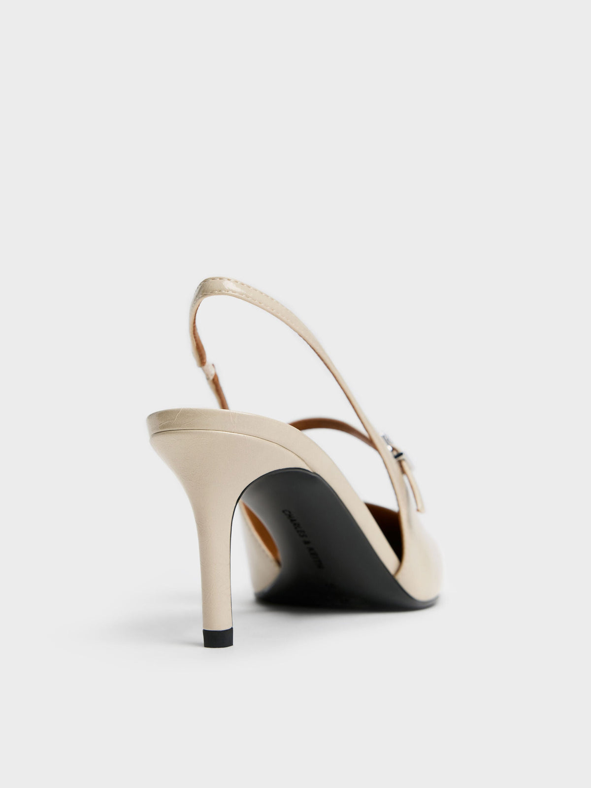 CHARLES & KEITH Best Seller / Pointed Slingback Mary Jane Pumps - Beige