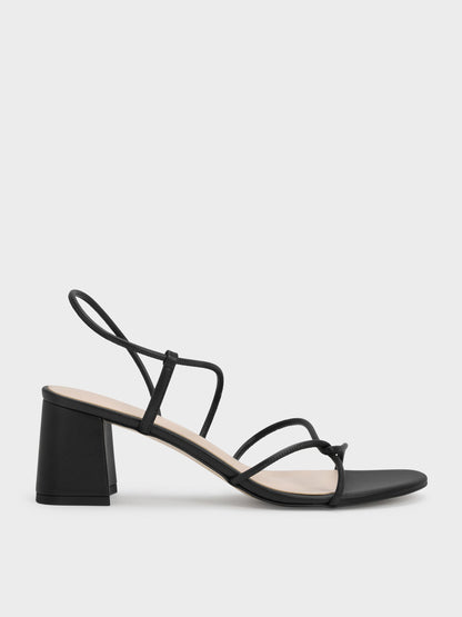 CHARLES & KEITH Smart Buy / Meadow Strappy Block Heel Sandals - Black