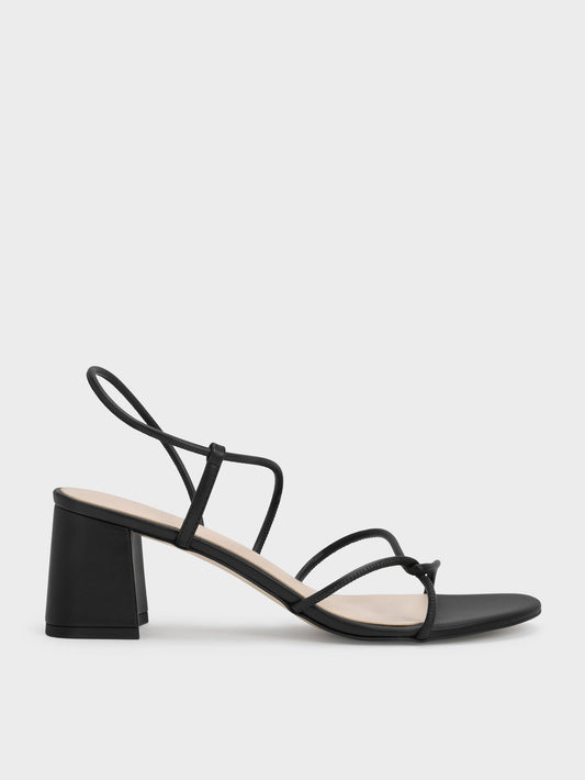 CHARLES & KEITH Smart Buy / Meadow Strappy Block Heel Sandals - Black
