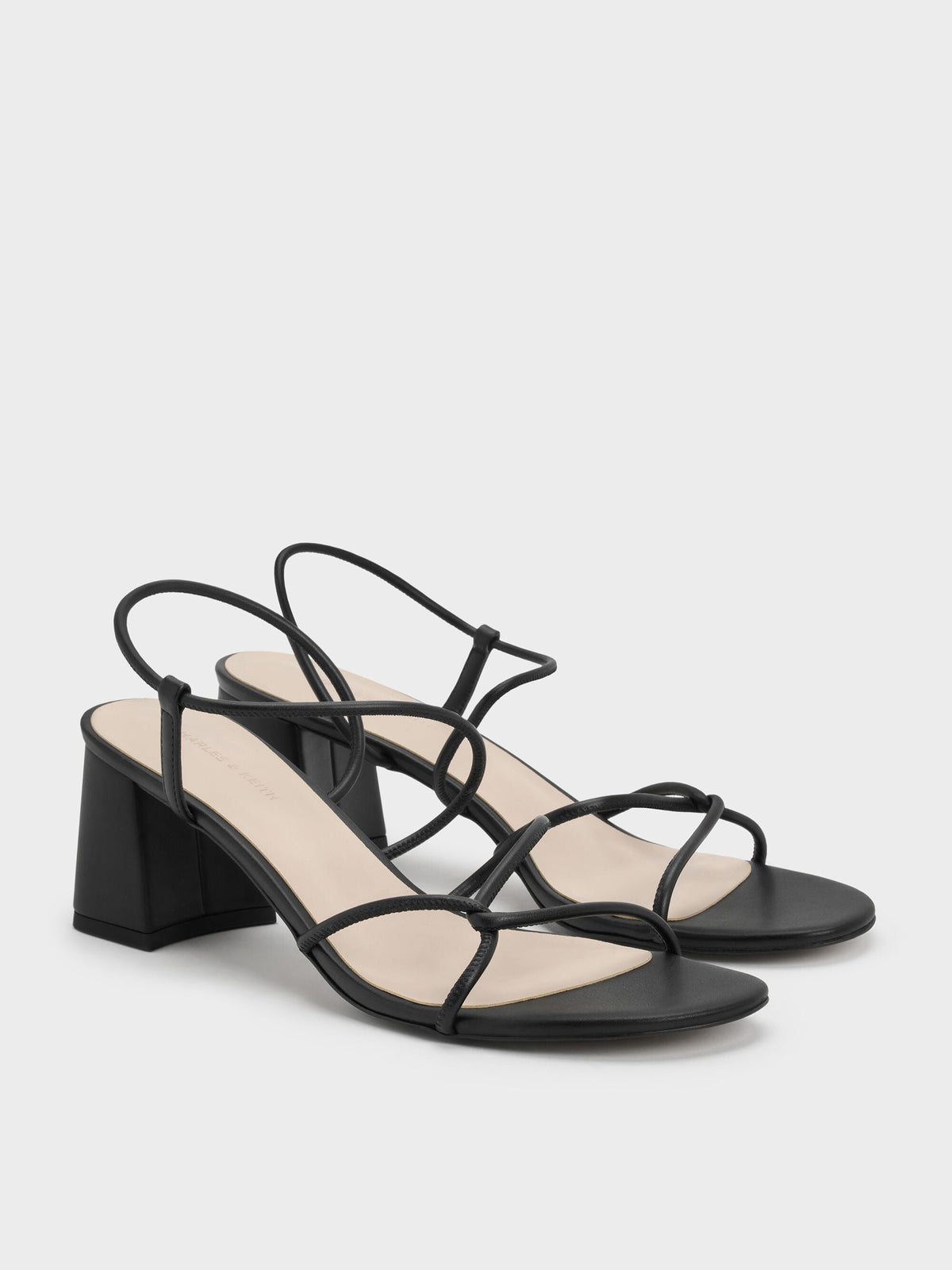 CHARLES & KEITH Smart Buy / Meadow Strappy Block Heel Sandals - Black