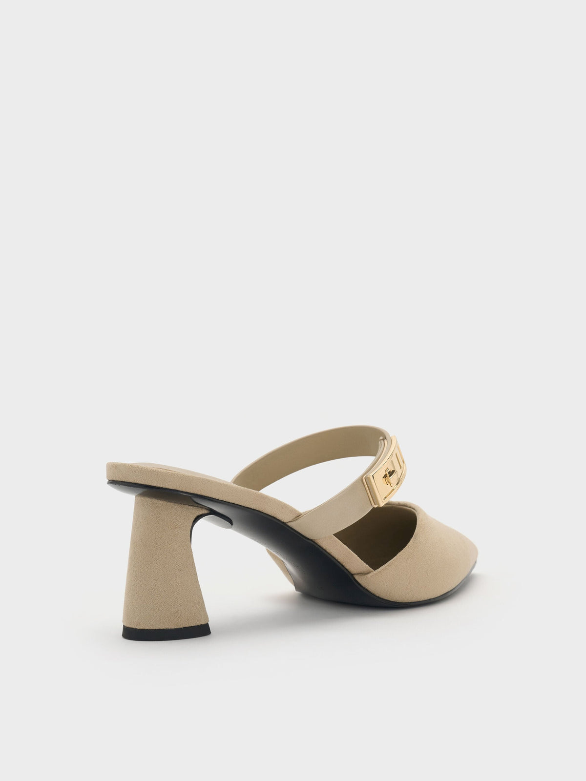 CHARLES & KEITH Latest / Lando Faux Suede Heeled Mules - Beige
