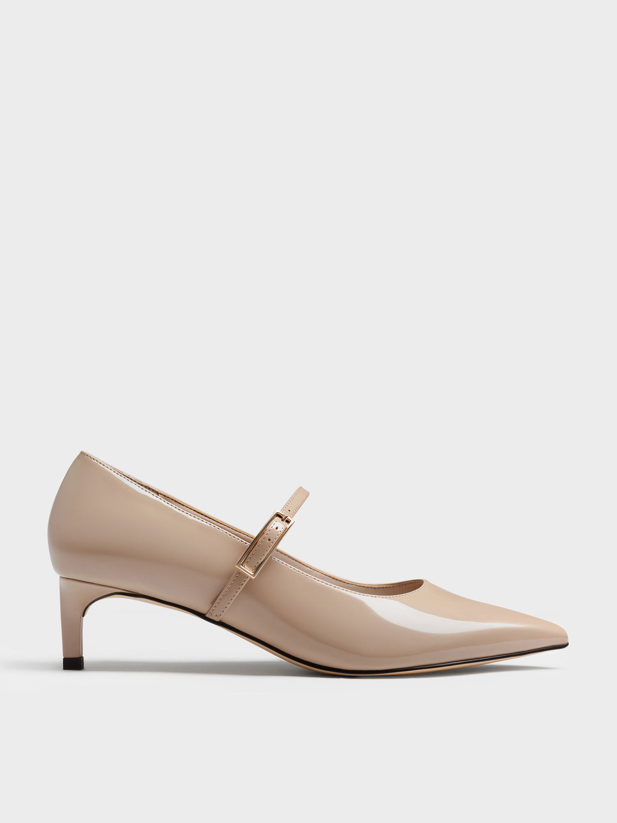 CHARLES & KEITH Best Seller / Luciana Patent Mary Jane Pumps - Taupe
