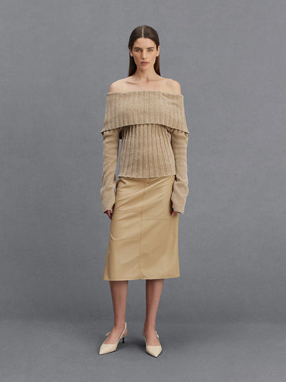 CHARLES & KEITH Featured / Tully Leather Ruched-Strap Slingback Pumps - Chalk