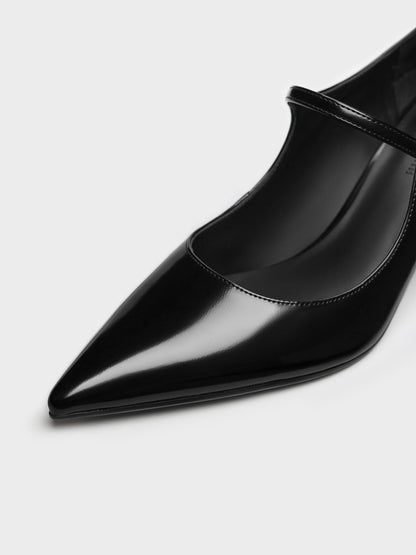CHARLES & KEITH Sale / Pointed Mary Jane Pumps - Black Box
