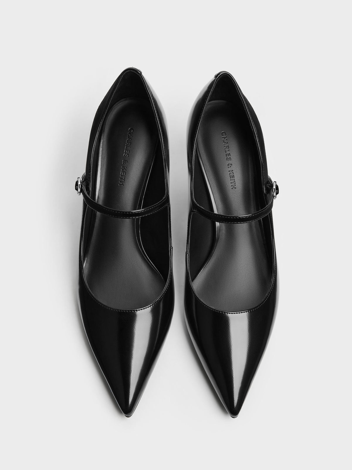 CHARLES & KEITH Sale / Pointed Mary Jane Pumps - Black Box