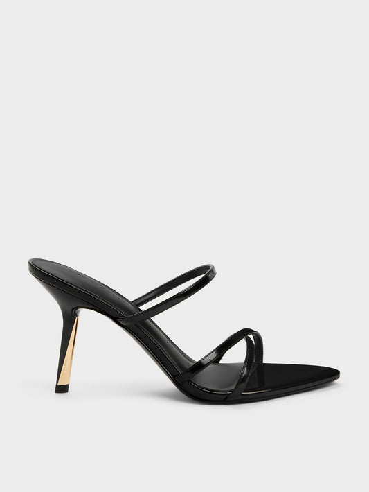 CHARLES & KEITH Best Seller / Taylen Strappy Heeled Mules - Black Box