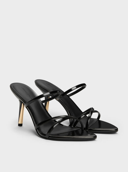 CHARLES & KEITH Best Seller / Taylen Strappy Heeled Mules - Black Box