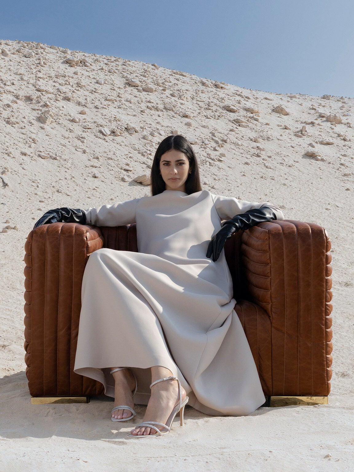 CHARLES & KEITH Featured / Satin Crystal Stiletto Sandals - White