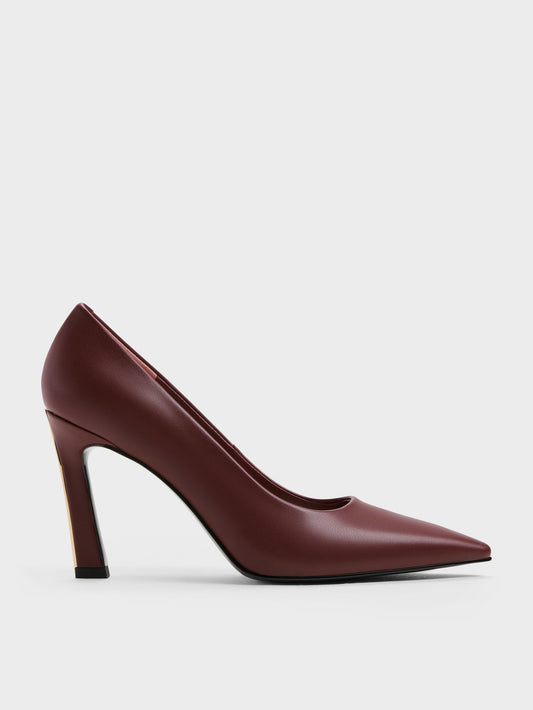 CHARLES & KEITH Value / Kerra Pointed High Heels - Burgundy