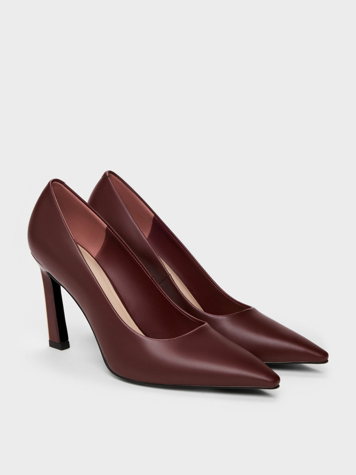 CHARLES & KEITH Value / Kerra Pointed High Heels - Burgundy