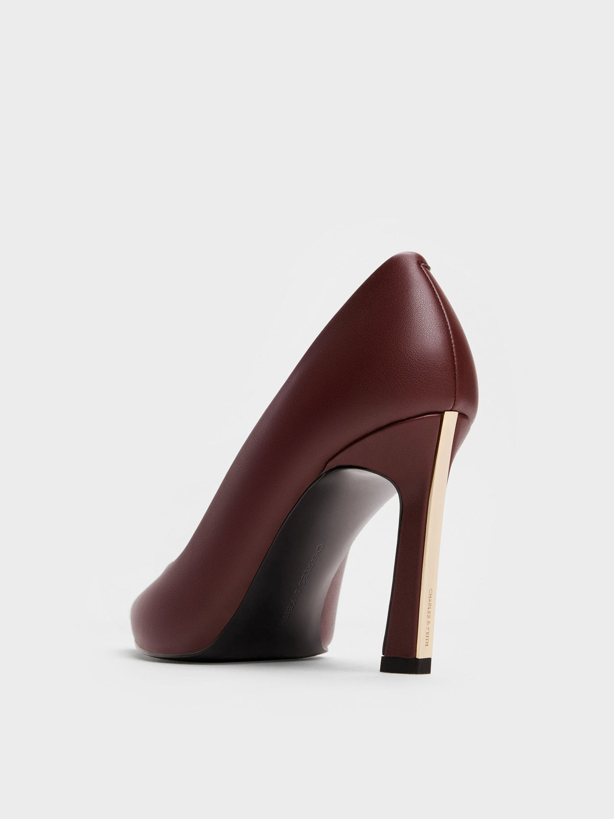 CHARLES & KEITH Value / Kerra Pointed High Heels - Burgundy