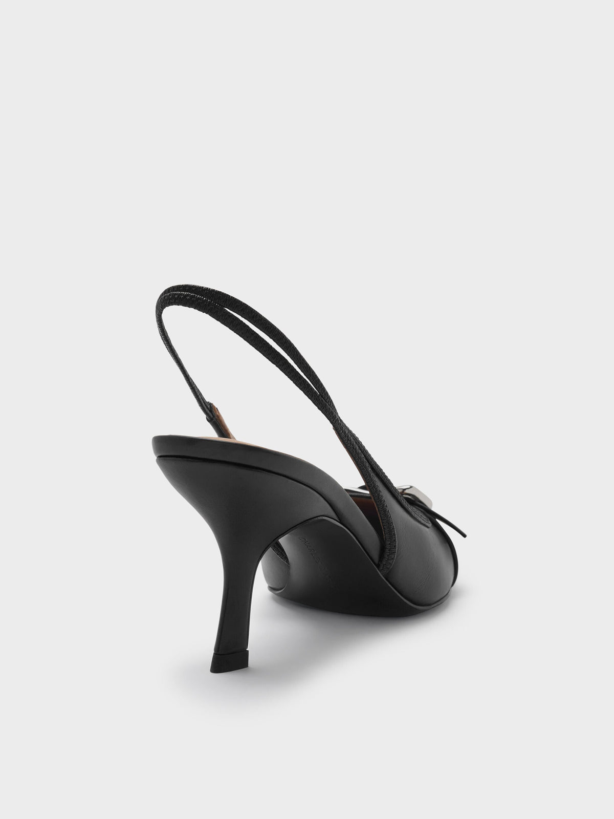 CHARLES & KEITH Classic / Anita Buckled Pointed Slingback Pumps - Black