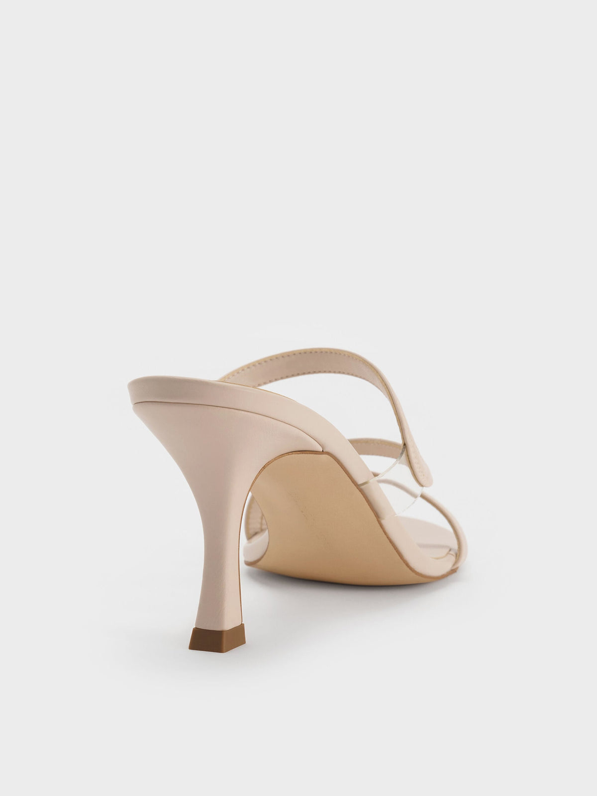 CHARLES & KEITH Trusted / Arden Wavy Heeled Mules - Light Pink