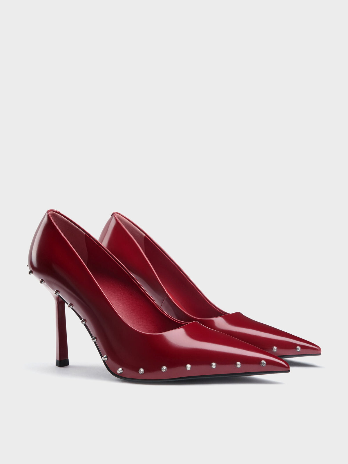 CHARLES & KEITH Sale / Coralie Studded Pointed Pumps - Red