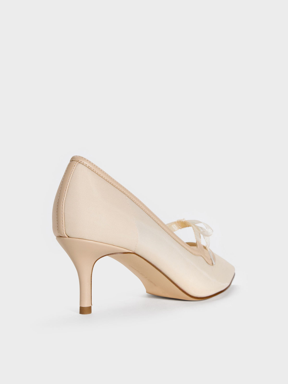 CHARLES & KEITH Recommended / Venetia Mesh Bow Pointed Pumps - Nude
