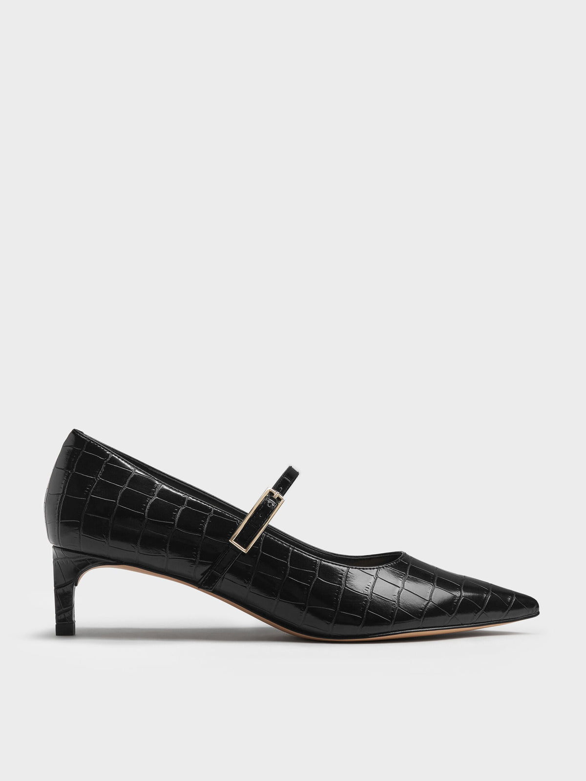 CHARLES & KEITH Featured / Luciana Croc-Effect Mary Jane Pumps - Animal Print Black