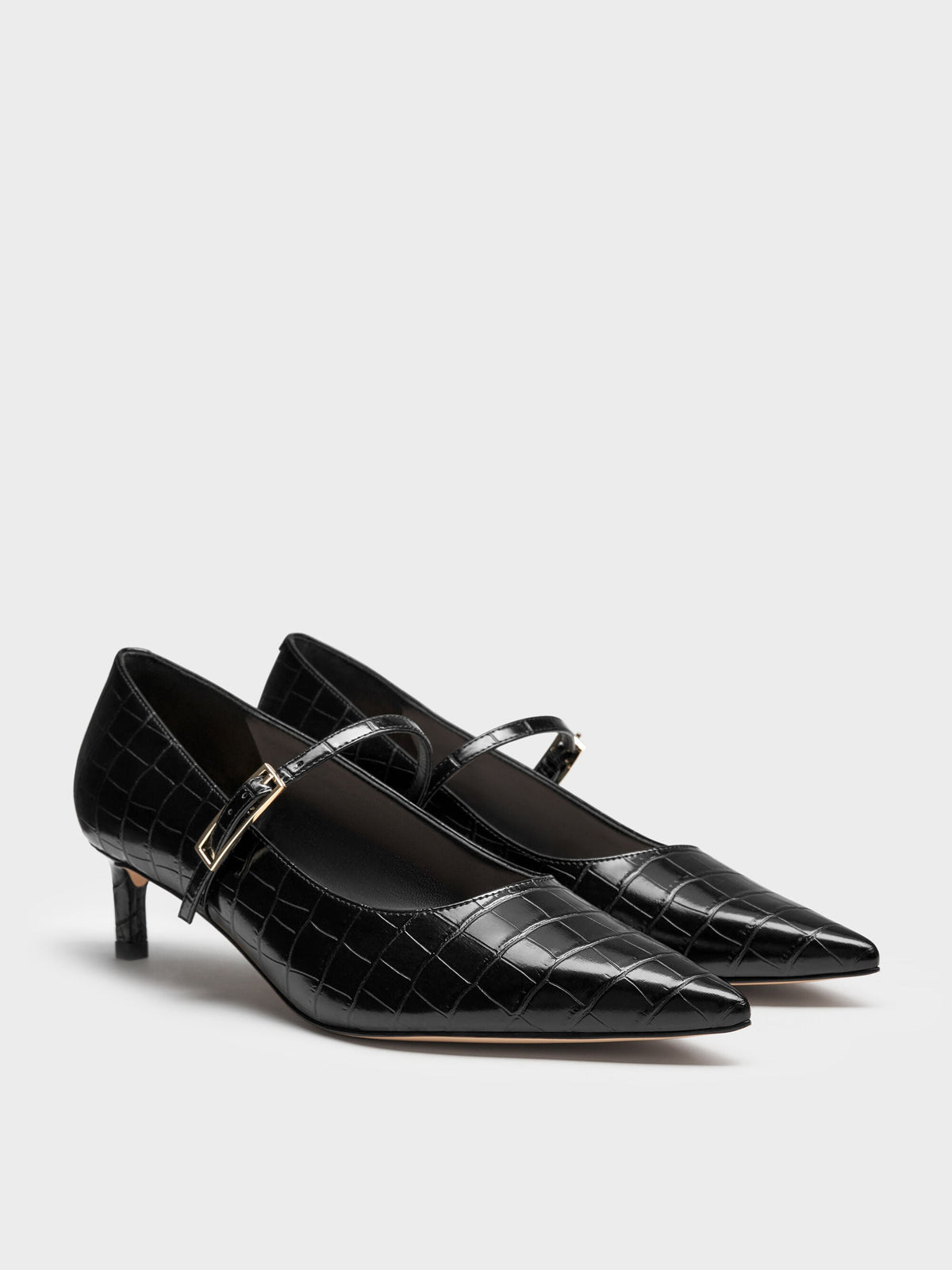 CHARLES & KEITH Featured / Luciana Croc-Effect Mary Jane Pumps - Animal Print Black