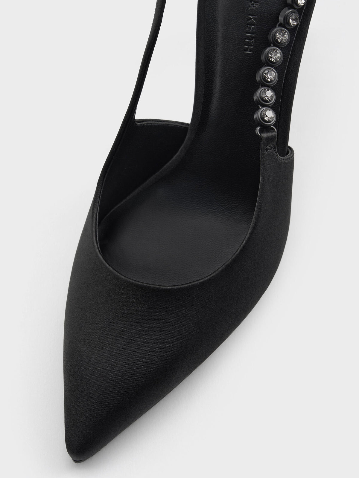 CHARLES & KEITH Customer Favorite / Flores Gem-Strap Slingback Pumps - Black