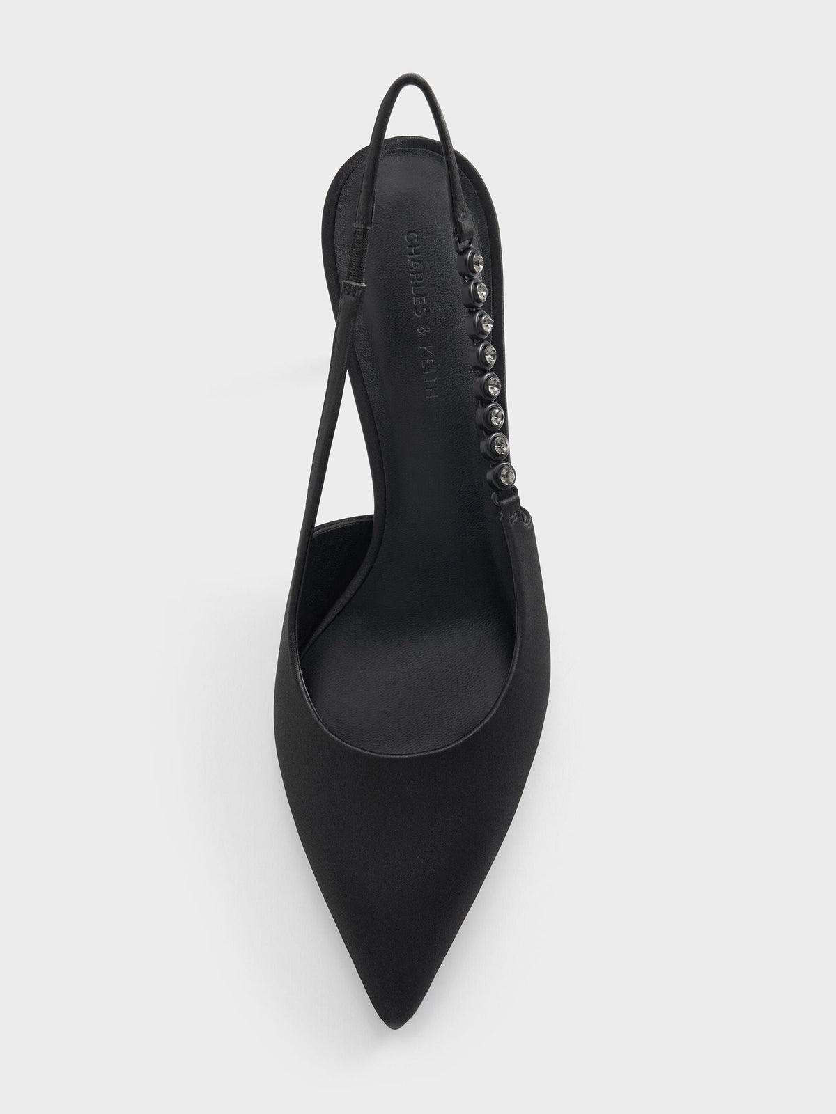 CHARLES & KEITH Customer Favorite / Flores Gem-Strap Slingback Pumps - Black