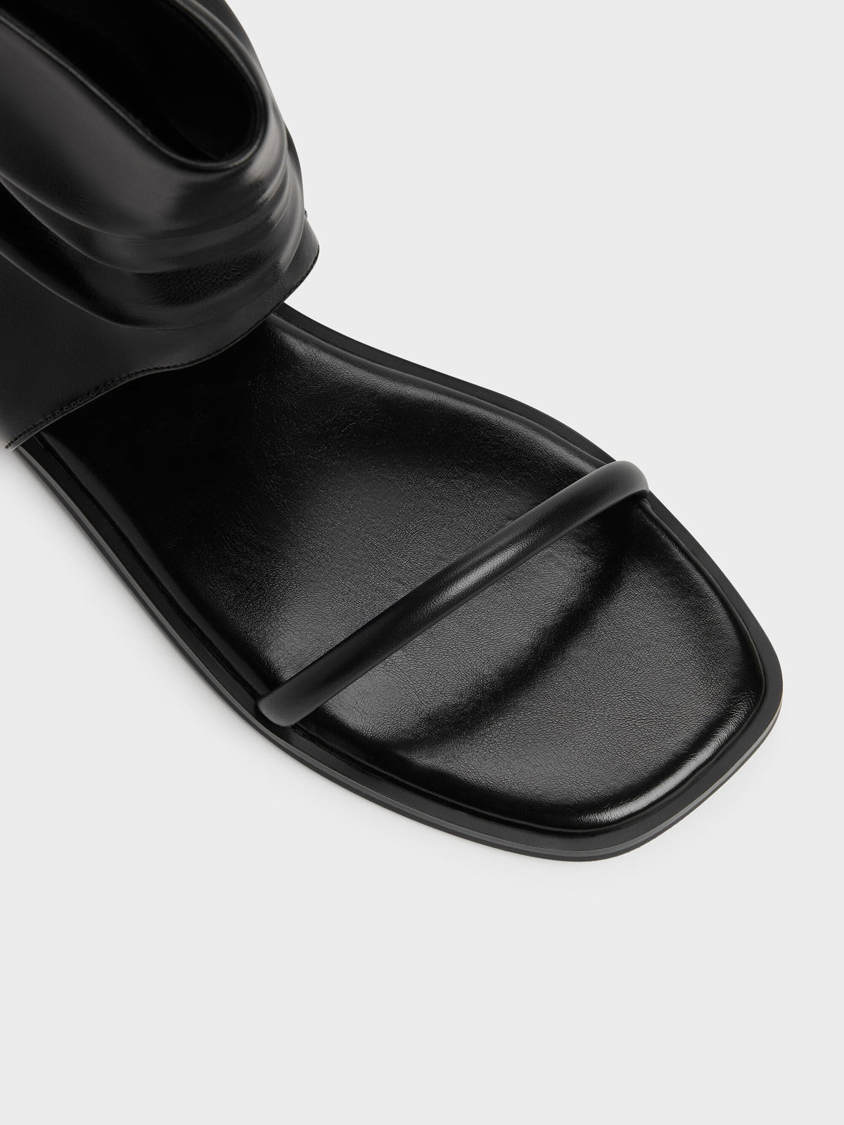 CHARLES & KEITH Quality / Joplin Ruched Boot Sandals - Black